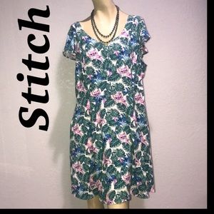 Stitch short sleeve dress